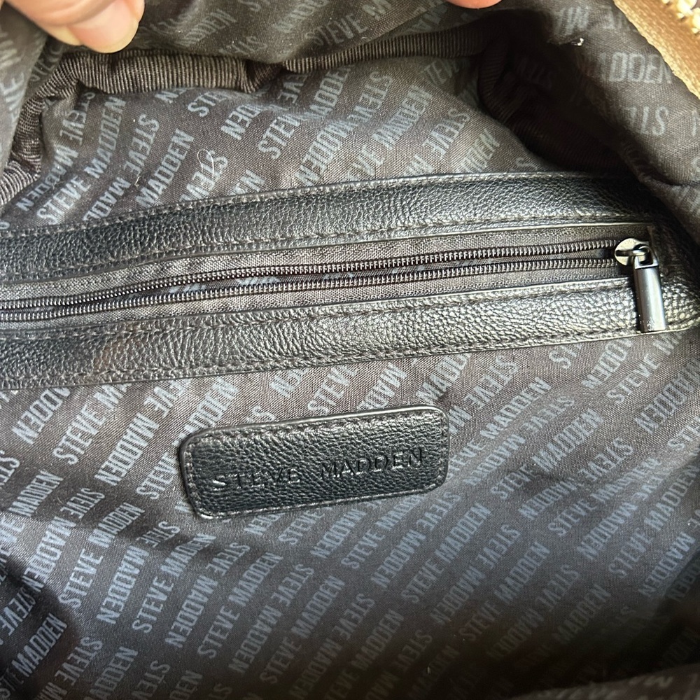Steve Madden Black Minimalist Backpack with Textured Fabric - Picture 5 of 7